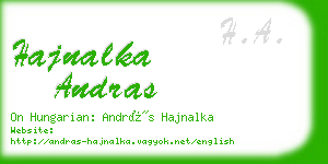 hajnalka andras business card